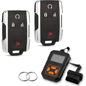 2PCS Remote Key Fob DIY OBD Kit for GMC Sierra Chevy Silverado 1500 2500 3500 2014 2015 2016 2017 2018 GMC Canyon Chevrolet Colorado 2015-2020 Keyless Entry Remote M3N32337100