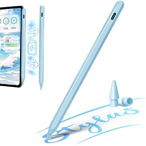 Stylus Pen for iPad A16, Apple Pencil A16 Compatible with iPad 11th-6th, iPad Pro M4 13/12.9/11, iPad Air M3/M2, iPad mini 7/6/5 – Palm Rejection Pixel-Perfect Tilt Sensitivity, Blue