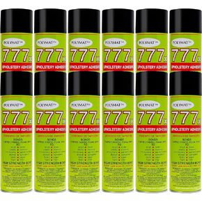 12 Cans of Polymat 777 12oz Aerosol Spray Glue Adhesive for Upholstery, Foam, Speaker Box Carpet, Car Auto Liner and Fabric Adhesive