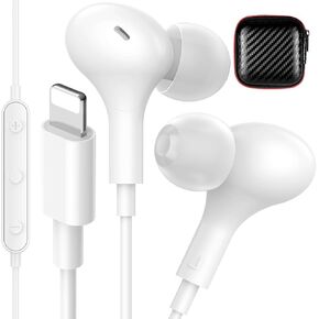 iMangoo for MFi-Certified Lightning Wired Earbuds for Apple,Magnetic in Ear Buds Headphones with HiFi Bass,3 Ear Tips & Mic Corded Earphones for Gym,Commuting,Home for iPhone 14 Plus 13 12 11 Pro Max