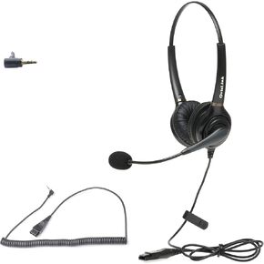 Headset Compatible with Cisco SPA Phone | Dual Ear Call Center Headset with Noise Canceling Microphone HD Voice Quality Comfortable & Durable Compatible SPA501G, 502G, 504G, SPA508G, SPA509G