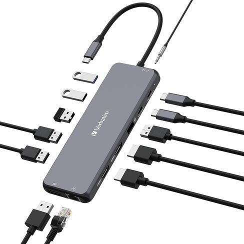 Verbatim USB-C ™Pro Docking Station 15-in-1 - SSD Enclosure, Black, 32173 in Kuwait