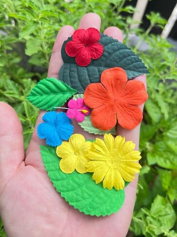 100 Pcs Handmade Patch Jasmine Flowers 25x25mm Mulberry Paper Flowers Scrapbooking Wedding DIY Craft Supplies (Pink Pastels Tone) in Kuwait