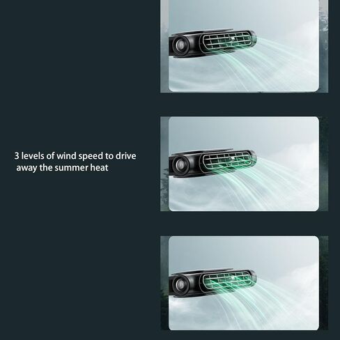 Gonetre USB Car Backseat Fan Strong 3 Speed ​​Teed قابل للتعديل معاداة الهواء مروحة التبريد المنخفضة ضوضاء محمولة لسيارات الدفع الرباعي RV Backseat ABS Material 178g (أسود) (أسود) in Kuwait