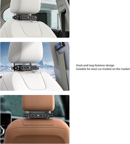 Gonetre USB Car Backseat Fan Strong 3 Speed ​​Teed قابل للتعديل معاداة الهواء مروحة التبريد المنخفضة ضوضاء محمولة لسيارات الدفع الرباعي RV Backseat ABS Material 178g (أسود) (أسود) in Kuwait