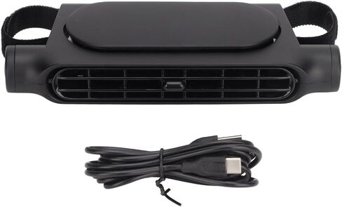 Gonetre USB Car Backseat Fan Strong 3 Speed ​​Teed قابل للتعديل معاداة الهواء مروحة التبريد المنخفضة ضوضاء محمولة لسيارات الدفع الرباعي RV Backseat ABS Material 178g (أسود) (أسود) in Kuwait