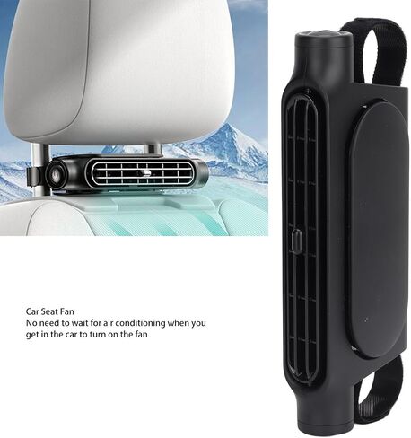 Gonetre USB Car Backseat Fan Strong 3 Speed ​​Teed قابل للتعديل معاداة الهواء مروحة التبريد المنخفضة ضوضاء محمولة لسيارات الدفع الرباعي RV Backseat ABS Material 178g (أسود) (أسود) in Kuwait
