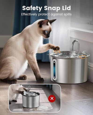 oneisall Cat Water Fountain Stainless Steel,1.8G /7L/230oz Cat Water Fountain for Multi-Cat Home/Water Fountain for Cats Inside With Smart Quiet Pump/Pet Water fountain Easy to Clean and Disassemble f in Kuwait