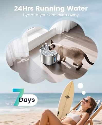 oneisall Cat Water Fountain Stainless Steel,1.8G /7L/230oz Cat Water Fountain for Multi-Cat Home/Water Fountain for Cats Inside With Smart Quiet Pump/Pet Water fountain Easy to Clean and Disassemble f in Kuwait