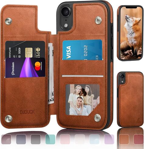 تم تصميمه لمحفظة علبة iPhone XR مع حامل البطاقة ، [غطاء المشبك المغناطيسي] [RFID حظر حماية الجلود] in Kuwait