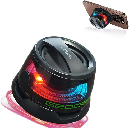 Wireless Portable Bluetooth Speakers Magnetic Phone Stand for PC iPhone Android, Small Portable Speaker with RGB for Camping, Party, Desk. 1 Black Wireless Speaker in Saudi Arabia