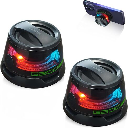 Wireless Portable Bluetooth Speakers Magnetic Phone Stand for PC iPhone Android, Small Portable Speaker with RGB for Camping, Party, Desk. 1 Black Wireless Speaker in Saudi Arabia