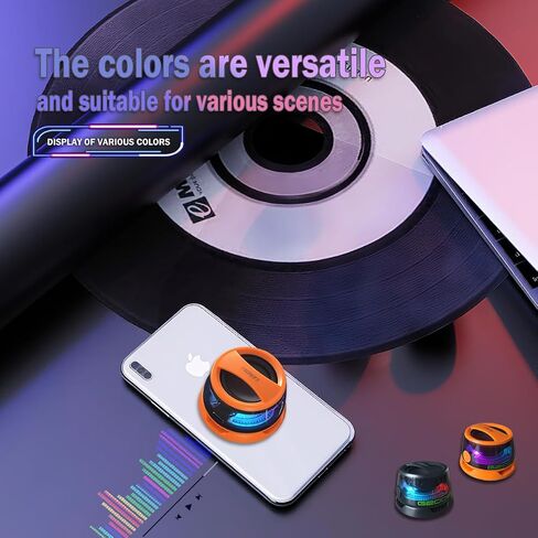 Wireless Portable Bluetooth Speakers Magnetic Phone Stand for PC iPhone Android, Small Portable Speaker with RGB for Camping, Party, Desk. 1 Black Wireless Speaker in Saudi Arabia