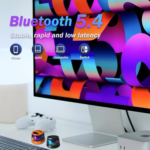 Wireless Portable Bluetooth Speakers Magnetic Phone Stand for PC iPhone Android, Small Portable Speaker with RGB for Camping, Party, Desk. 1 Black Wireless Speaker in Saudi Arabia