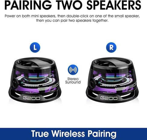 مكبرات صوت Bluetooth المحمولة اللاسلكية حامل الهاتف المغناطيسي للكمبيوتر الشخصي Android ، مكبر صوت صغير محمول مع RGB للتخييم ، الحفلات ، المكتب. 1 متحدث لاسلكي أسود in Kuwait