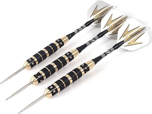 CUESOUL 26 Grams Steel Tip Darts - Black Coating Brass Barrels in Saudi Arabia
