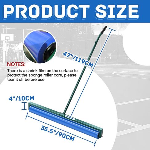 Suclain Tennis Court Squeegee 36 Inch Blue PVA Foam Tennis Sponge Roller Lightweight Removes Water Quickly Clear Floors Tool for Tennis Basketball Sports Courts Garages in Saudi Arabia