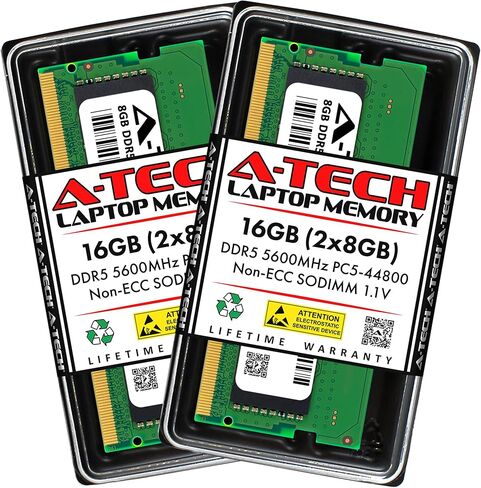 A-Tech 64GB Kit (2x32GB) RAM لـ MSI Stealth 15 A13V ، A13VE ، A13VF Gaming Labtop | DDR5 5600MHz PC5-44800 SODIMM 2RX8 1.1V 262-PIN UCC SO-DIMM ترقية in Kuwait