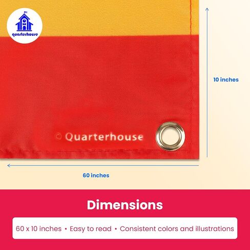 Quarterhouse Bienvenidos Welcome Banner for Spanish Classrooms, Businesses, & Special Events - Spanish Flag (Yellow & Red) Background - Polyester, 60 x 10 Inches in Saudi Arabia