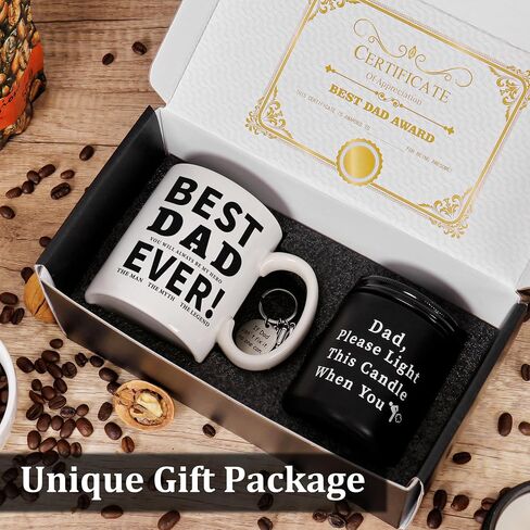 Gifts for Dad, Mug for Father, Candle for Daddy, MY FAVORITE CHILD GAVE ME THIS MUG Coffee Mug with Keychain, Fathers Day Gift for Birthday Christmas Gifts from Daughter Son in Saudi Arabia