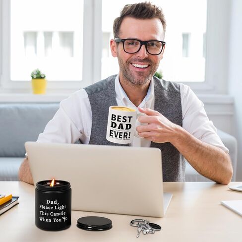 Gifts for Dad, Mug for Father, Candle for Daddy, MY FAVORITE CHILD GAVE ME THIS MUG Coffee Mug with Keychain, Fathers Day Gift for Birthday Christmas Gifts from Daughter Son in Saudi Arabia