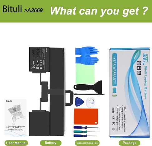 A2669 A2681 Laptop Battery Replacement for MacBook AIR 13" M2 2022 A2681 661-26150 MLY33LL/A MLY43LL/A Series Notebook 11.55V 53.13Wh in Saudi Arabia