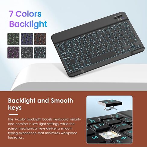 VIKESI Keyboard Case for iPad (A16,2025) 11th Generation/iPad 10th Generation Case (10.9" 2022),Premium Leather Smart Cover,Built-in Breathing Light,Function Row,Pencil Holder,Card Slots - Tea Brown in Kuwait
