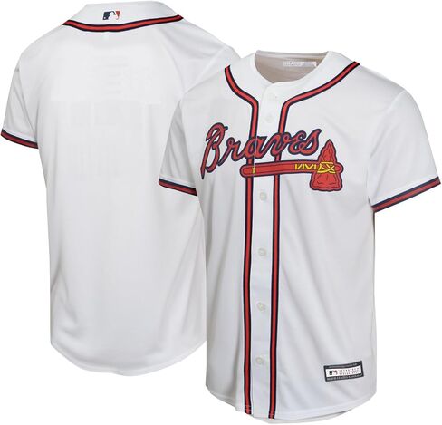 Outerstuff Atlanta Braves MLB Kids Youth 4-20 قميص فريق المنزل الأبيض in Kuwait