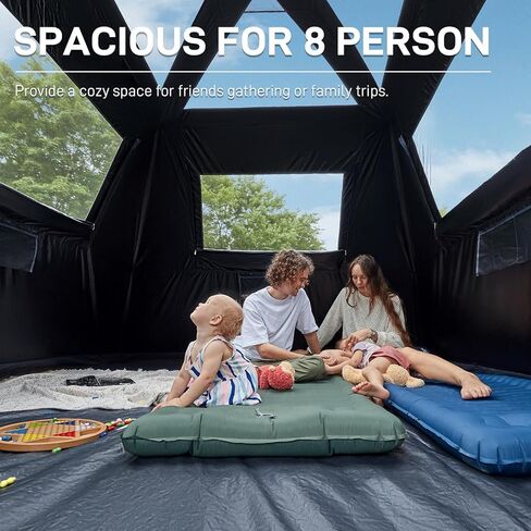إيفر أدفانسد خيمة تعتيم للتخييم تتسع لـ10 اشخاص، خيمة متعددة الغرف للعائلة، خيمة كابينة محمولة للخيام الكبيرة الخارجية مع غطاء مطر وشنطة حمل، بابين، مقاومة للماء، 14 قدم × 10 قدم × 84 انش in Kuwait
