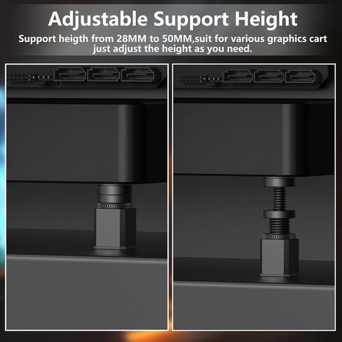 CERRXIAN Graphics Card GPU Support Bracket, Graphics Card Support, GPU Riser, Anti Sag GPU, Video Card Support, Graphics Card Holder (S-Black:28~50mm) in Saudi Arabia