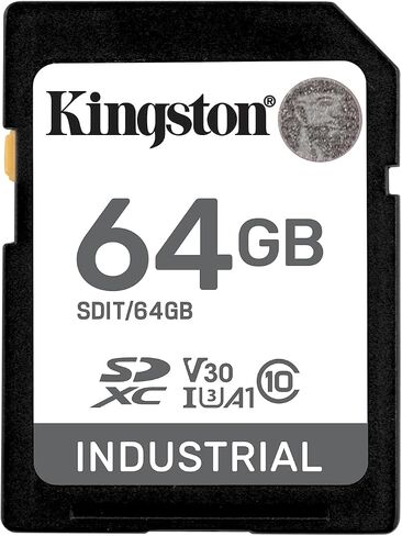 Kingston Industrial SD Card, Up to 100MB/s, High Endurance, UHS-I U3 V30 A1, (SDIT/64GB) in Saudi Arabia