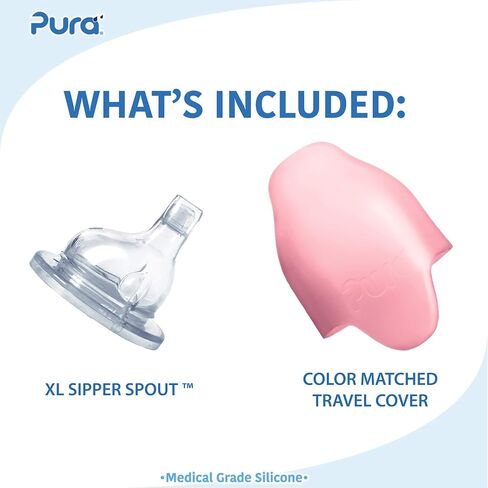 Pura Kiki 9oz/260ml Stainless Steel Insulated Sippy Bottle w/Sleeve, Plastic-Free, MadeSafe Certified, Medical-Grade Silicone Sipper Spout Fast Flow for Kids, Toddlers, Babies & Infant (Mint) in Saudi Arabia