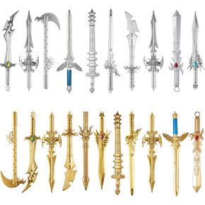 Yexiya 24 Pack Ancient Sword Pens Set Gel Ink Novelty Fun Cool Sword Plastic Gel Ink Cool Pens for Christmas Birthday Party Presents and Writing Random Style