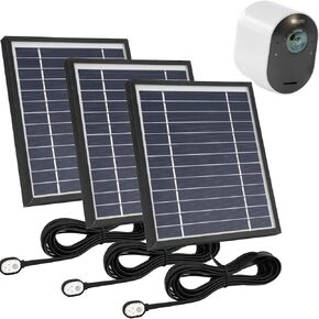 Uogw 3 Pack Solar Panel Charger Compatible with Arlo Pro 4/Arlo Ultra 2/Arlo Pro 3/Arlo Ultra/Arlo Pro 5S 2K/Go 2,with 11.5ft Waterproof Magnetic Charging Cable,Adjustable Mount(NOT for Arlo ES)