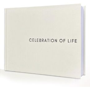 VEX ECOM LTD. Timeless Linen Funeral Guest Book Set - Premium Hardcover Funeral Book, Celebration of Life Guest Book, Memorial guest book, funeral sign in book, Guest Book for Funeral- Pen, Table Sign