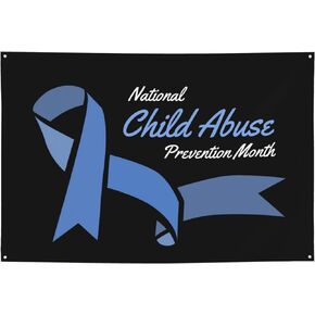 Child Abuse Prevention Awareness Month Blue Ribbon Backdrop Banner Holiday Decoration Photo Booth Background Tapestry Decor Supplies For Party Home Office 47 * 71 Inches