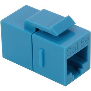 InstallerParts Cat 5E Inline Coupler w/Keystone Latch Blue – Compatible with Cat 5e Ethernet Cables – Used for Voice/Data Applications