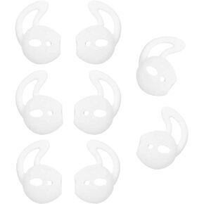 Earbud Cover Compatible with Ear Pod, 4 Pairs Anti-Slip Sport Silicone Earbud Covers, Fit for Ear Pod [Whtie] 4 Pairs