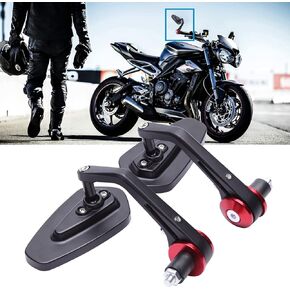 Bar End Mirrors -Motorcycle Handlebar Rearview Mirror Blue Lens Anti Glare Compatible With Sportster 883 Street bike Dirt bike chopper