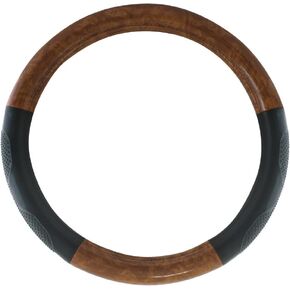 GG Grand General 54026 Black 20" Deluxe Steering Wheel Cover, Black w/Black Stitching