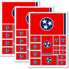 Tennessee Flag Sticker Decal in Multiple Sizes (3 Pack, 11.7 x 8.3 Inches)