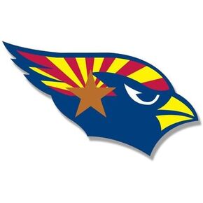 Cardinal Bird Head Shaped Arizona State Flag Sticker (AZ Big Vinyl Decal (3 x 5 inch)