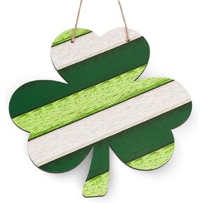 St Patricks Day Door Decorations, Shamrock Wooden Sign for Saint Patrick's Day Decor, Shamrock Hanging Decoration for Front Door and Wall