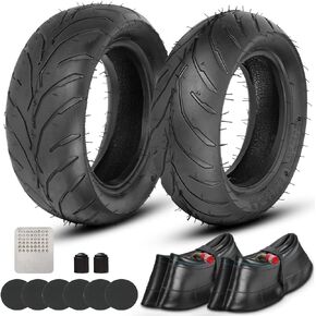 GREHUA 90/65-6.5 110/50-6.5" Front Rear Tire and Inner Tube for 49cc Lucky 7 Cag MTA1 MTA2 GP-RSR X-Treme MotoTec Fit Right FRP X-PRO Blast SYX MOTO Apex XtremepowerUS Mini Gas Pocket Bike 2 Set