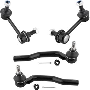 BOXI (Set of 4) Front Stabilizer Sway Bar End Links + Outer Tie Rod Ends fit for Mazda CX-9 2007 2008 2009 2010 2011 2012 2013 2014 / Replaces K750160 K750161 ES800600 ES800601
