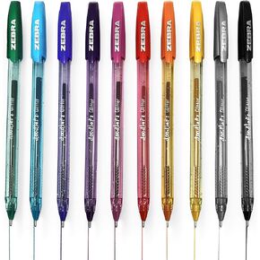 Zebra Z-Grip Glitter Pens - Doodler'z - 1.0mm - Assorted Glitter Colours - Pack of 10
