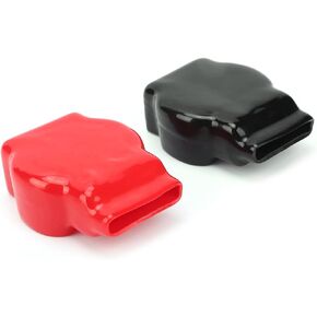 1 Pair Battery Terminal Covers Positive Negative Top Post Cap Universal Car Motorcycle Battery Connector Cover, Red and Black