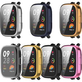 FitTurn 7-Pack Screen Protector Case Compatible with Xiaomi Redmi Watch 3, Soft TPU Plated Bumper Full Cover Protective Cases for Redmi Watch 3 Smartwatch [Scratch-Proof]