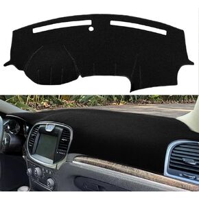 Dash Cover Mat Custom Fit for Chrysler 300 300C 2005-2010, Dashboard Cover Pad Carpet Protector (Black) F49