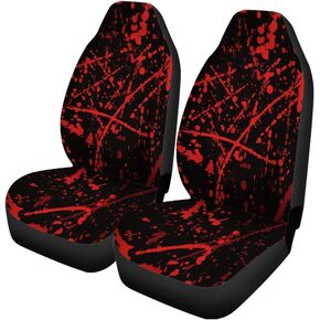Set of 2 Car Seat Covers Red Horror Blood Stains Halloween Criminal Scene Abstract Universal Auto Front Seats Protector Fits for Car,SUV Sedan,Truck in Kuwait
